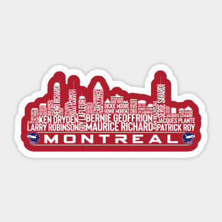 Montreal Hockey Team All Time Legends, Montreal City Skyline Sticker